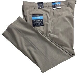 Stafford Mens Classic Fit CoolMax Suit Trousers pants Tan Twill 42x32 Stretch